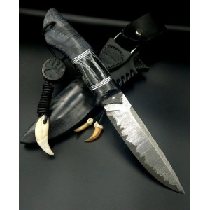 ВОВК 4 ексклюзивний ніж ручної роботи ПАВЛА ГОНЧАРЕНКА, замовити купити в Україні (Сталь - ДІ103МП™ в обкладках з нержавіючого дамаску 64 HRC). Photo 2